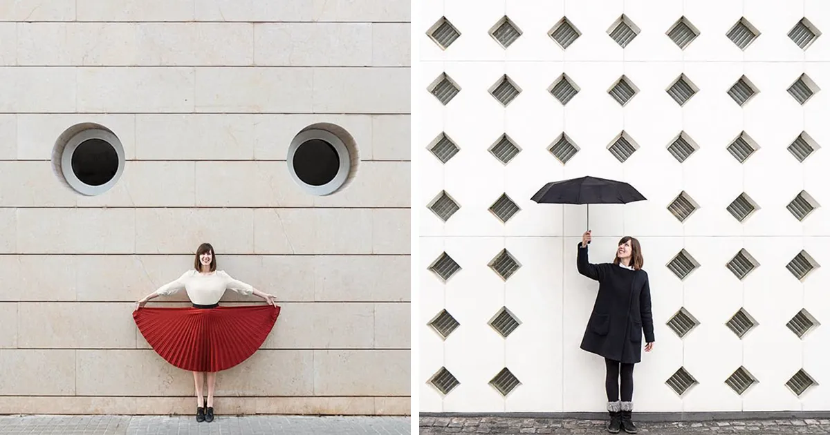 Este adorable dúo viaja por el mundo jugando con la arquitectura, sus fotos te encantarán