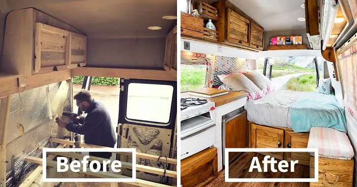 How We Transformed This Camper Van In 6 Weeks With Only £1000