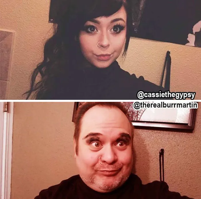 Este padre trolea a su hija recreando sus selfies atrevidos, y consigue el doble de seguidores que ella (3ª parte)