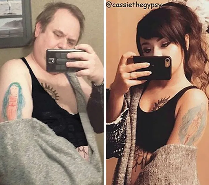 Este padre trolea a su hija recreando sus selfies atrevidos, y consigue el doble de seguidores que ella (3ª parte)