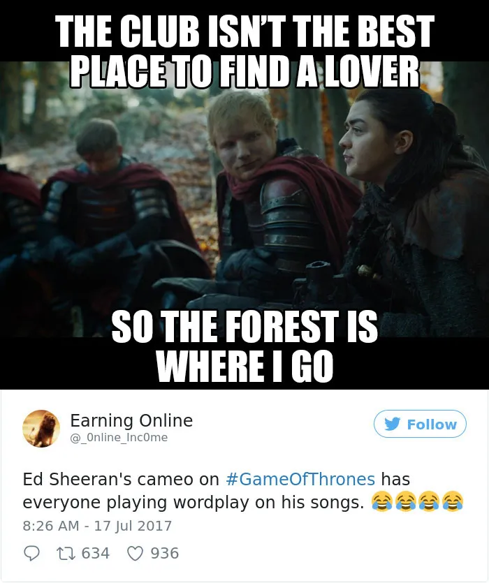 66 Of The Most Hilarious Reactions To Ed Sheeran’s Cameo In Game Of Thrones