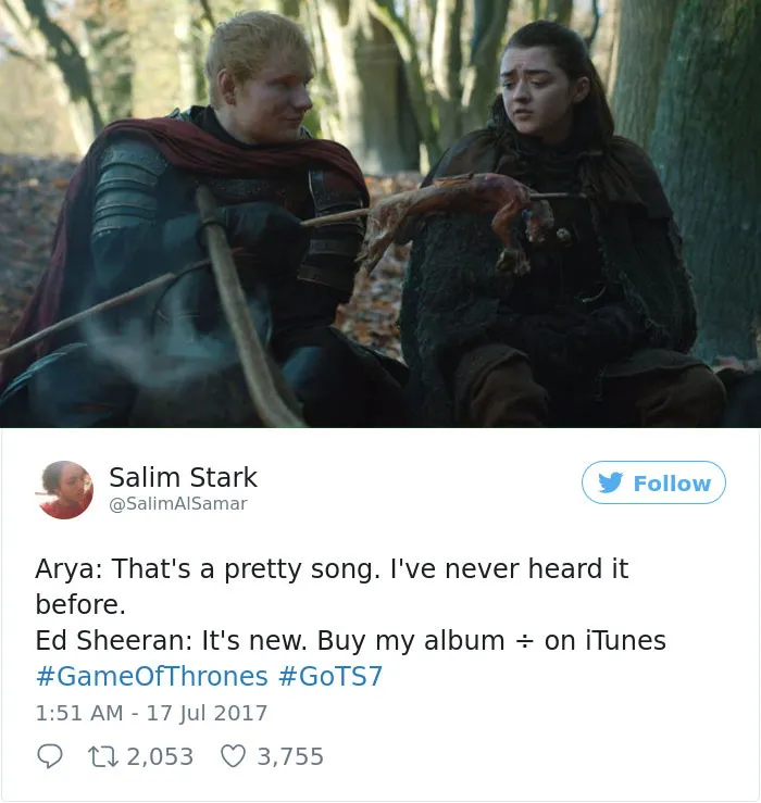 66 Of The Most Hilarious Reactions To Ed Sheeran’s Cameo In Game Of Thrones
