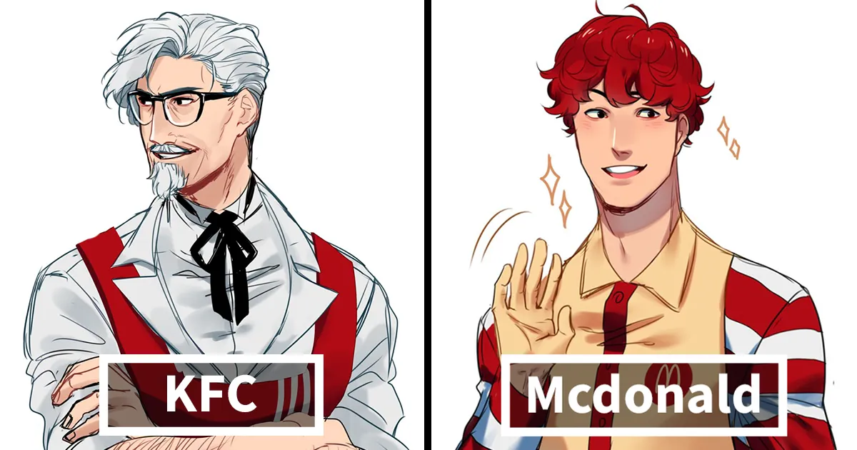 Esta ilustradora reimagina a las mascotas de comida rápida como personajes de anime