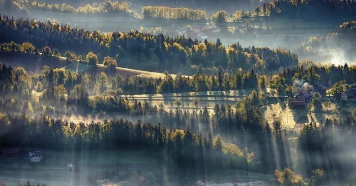 Chasing Sunrays In Upper-Savinjska Valley, Slovenia