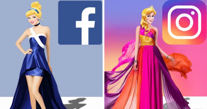 Artist Illustrates Social Networks With Disney Princesses