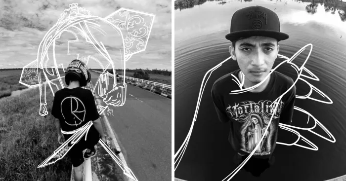 Linemood, Photos Combined With Illustrations