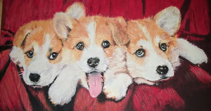 My Boyfriend Loves Corgis, So I Did My First Ever Oil Painting