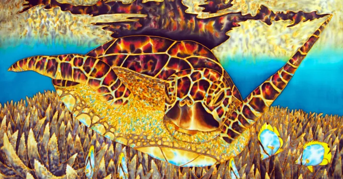 I Painted An Amazing Sea Turtle On Silk