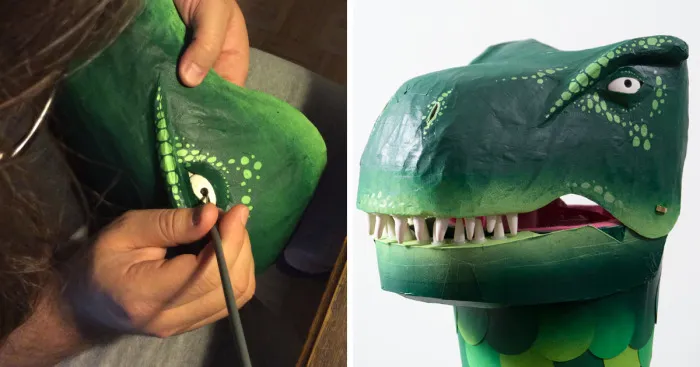 Handmade Paper Mache Dinosaur Schoolcone 'Schultüte'