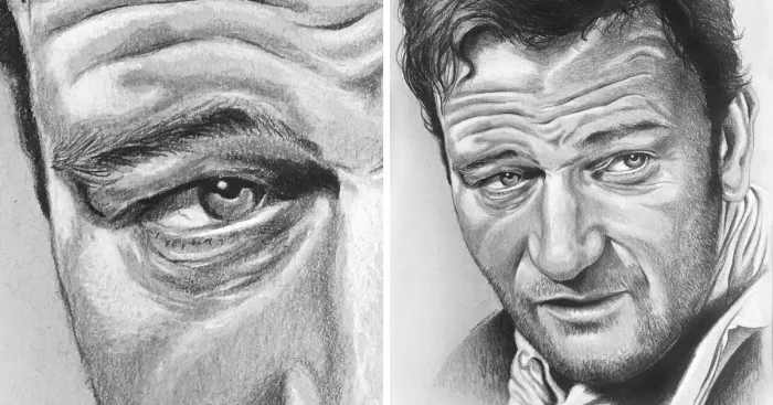 I Drew John Wayne In Black And White