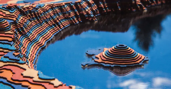 I Made This Crater Lake Sculpture With A Mirror Inside