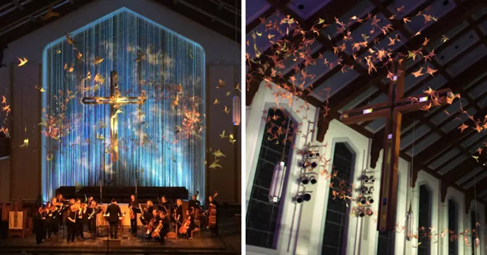 I Created A Cathedral Installation Of 1,000 Individual Hand-Strung Birds That Measures 90’ Long