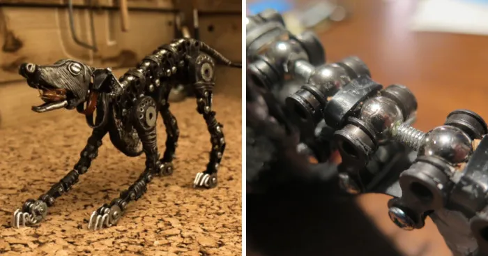 Bitz The Whippet Made From Random Stuff