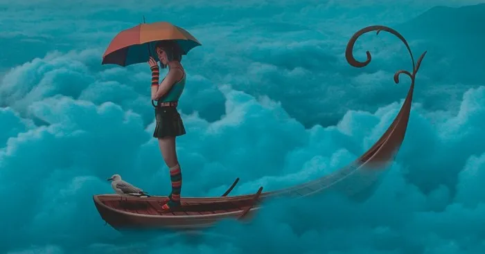 I'm A 16-Year-Old Artist Creating Blue Digital Artworks That Will Relax You