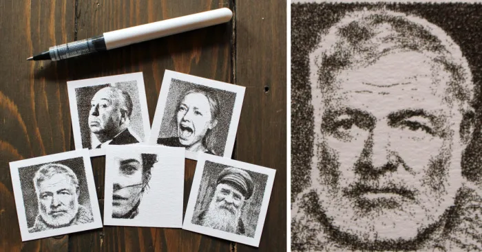 Tiny Portraits Drawn By A Robot