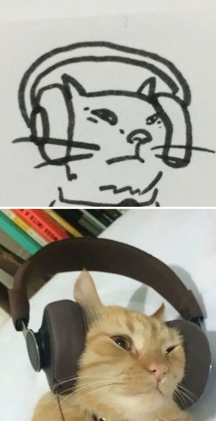 Cuando el profesor te dice que no sabes dibujar gatos, pero tus dibujos son casi fotorrealistas
