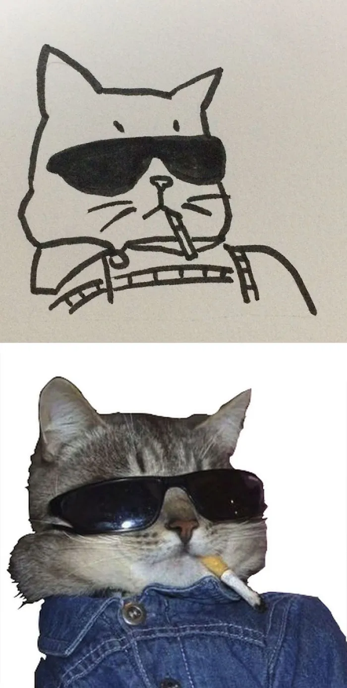 Cuando el profesor te dice que no sabes dibujar gatos, pero tus dibujos son casi fotorrealistas