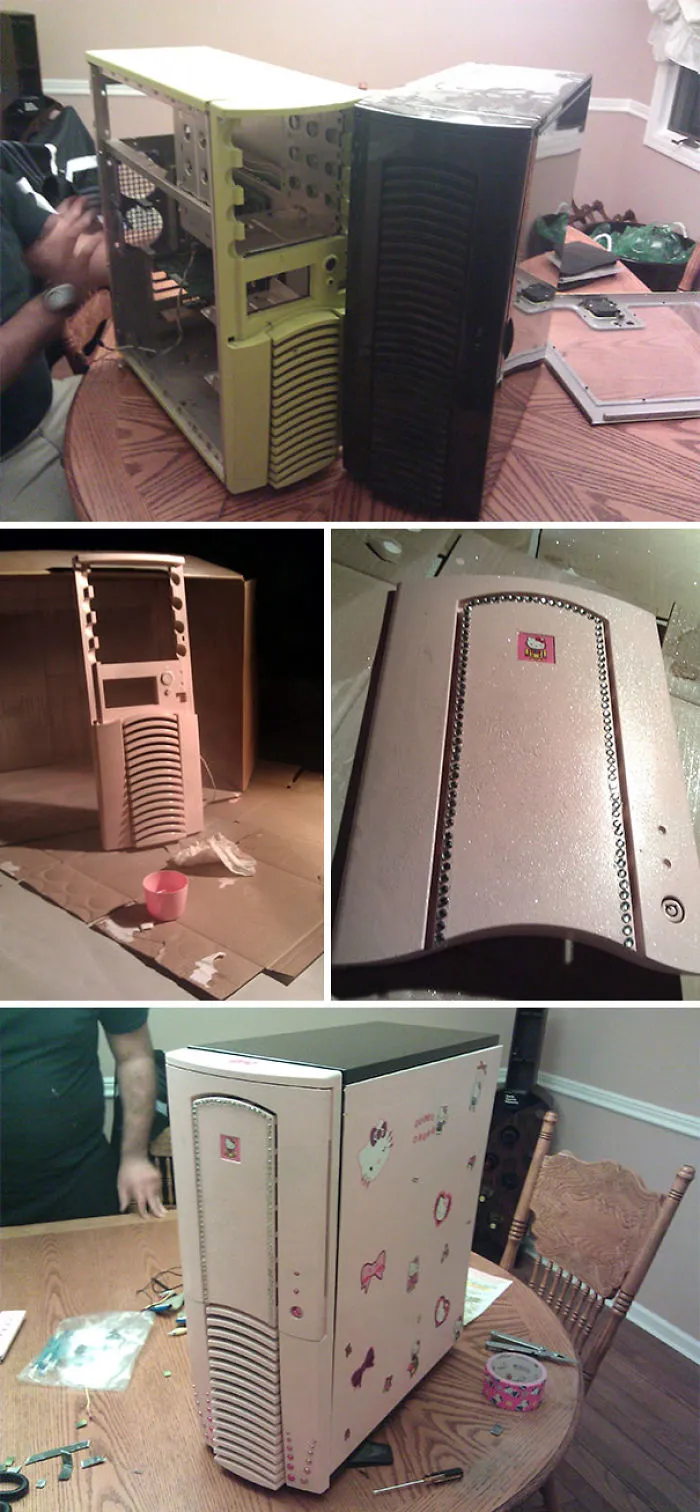 My Roommate Went Away For The Week. He Now Has A Hello Kitty Computer