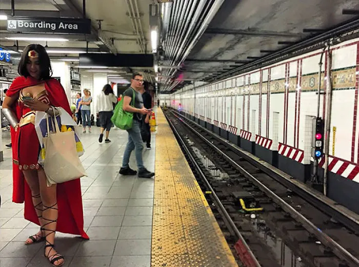 Wonder Woman On A Subway