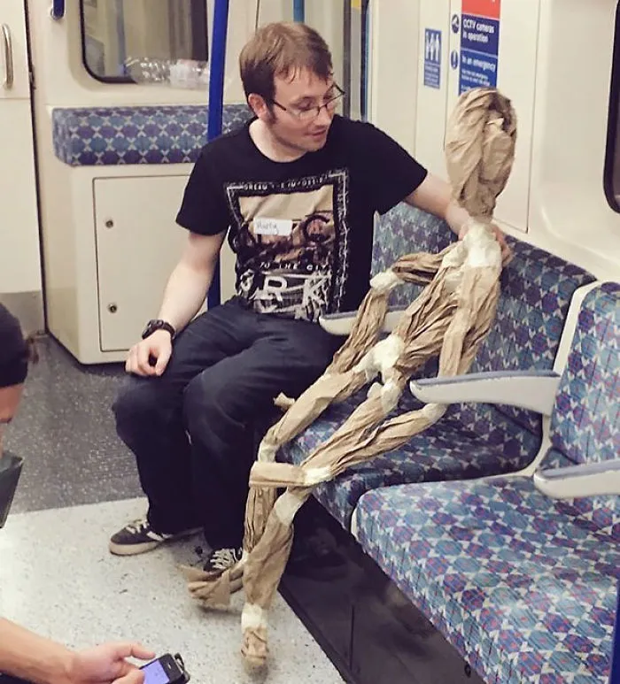 Just A Man And His Paper Friend