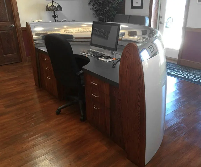 Desk Made From Engine Cowl Of A 747
