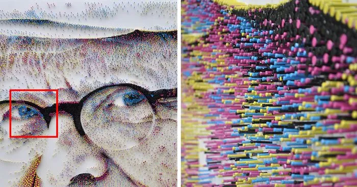 I've Spent Over 1 Year Hammering 1000s Of Nails Into A Giant Portrait Of David Hockney
