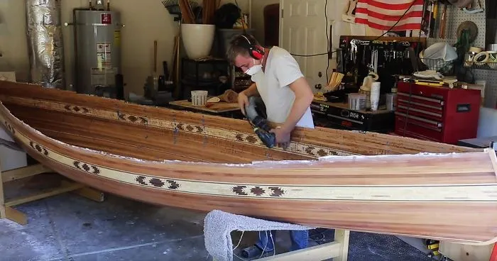Guy Builds A Canoe In His Garage