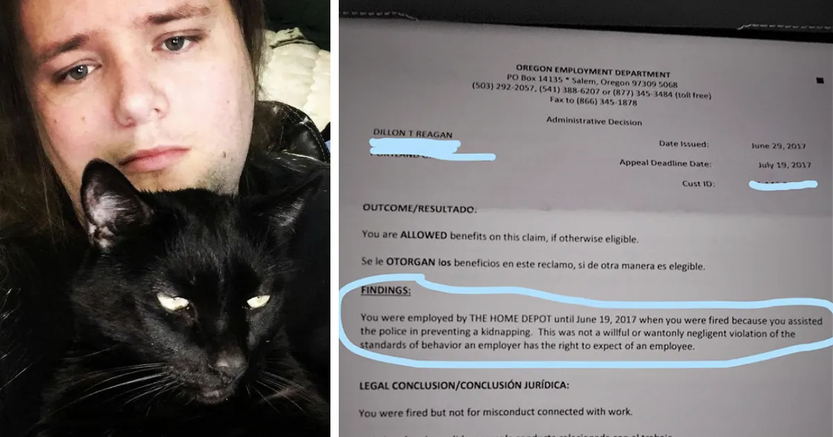 Este empleado salvó a un niño de ser secuestrado, y en vez de ser ascendido, fue despedido por carta