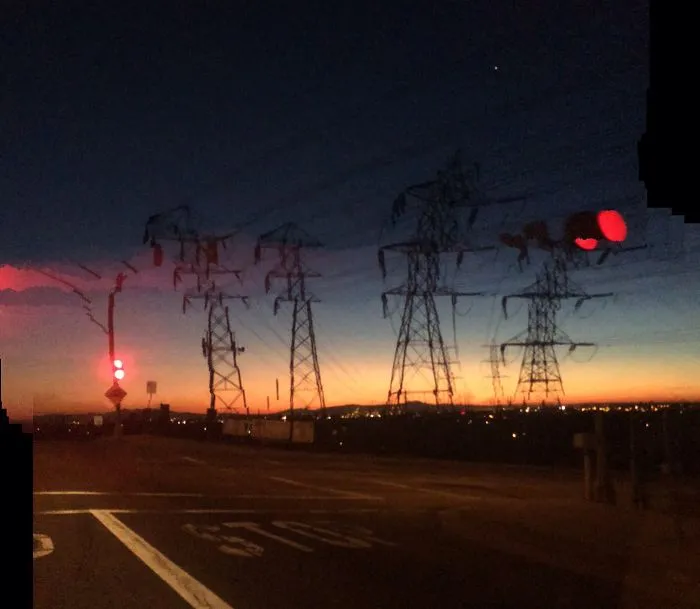 "leaving L A At Dawn".  Roguepano.