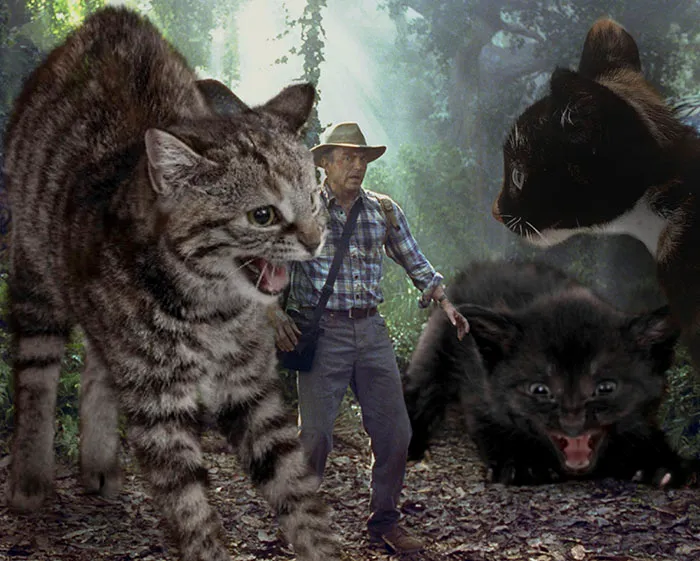 Someone Replaced Jurassic Park Dinosaurs With Cats, And It's Hilarious