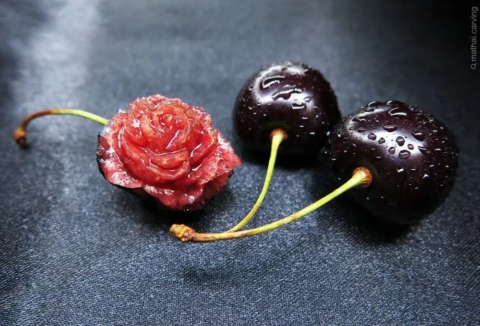 I Made This Rose Out Of A Juicy Cherry.