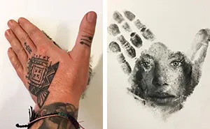Artist "Paints" With His Palm