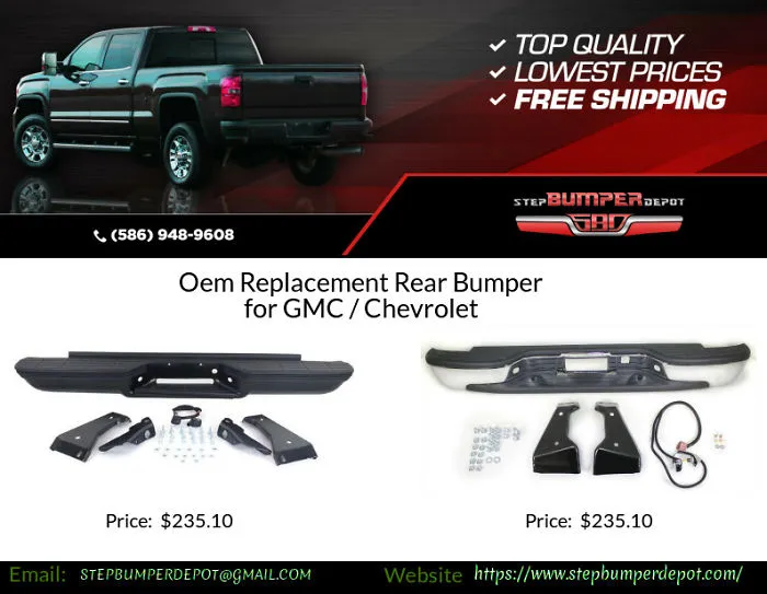 Oem Replacement Rear Bumper For Chevrolet / Gmc