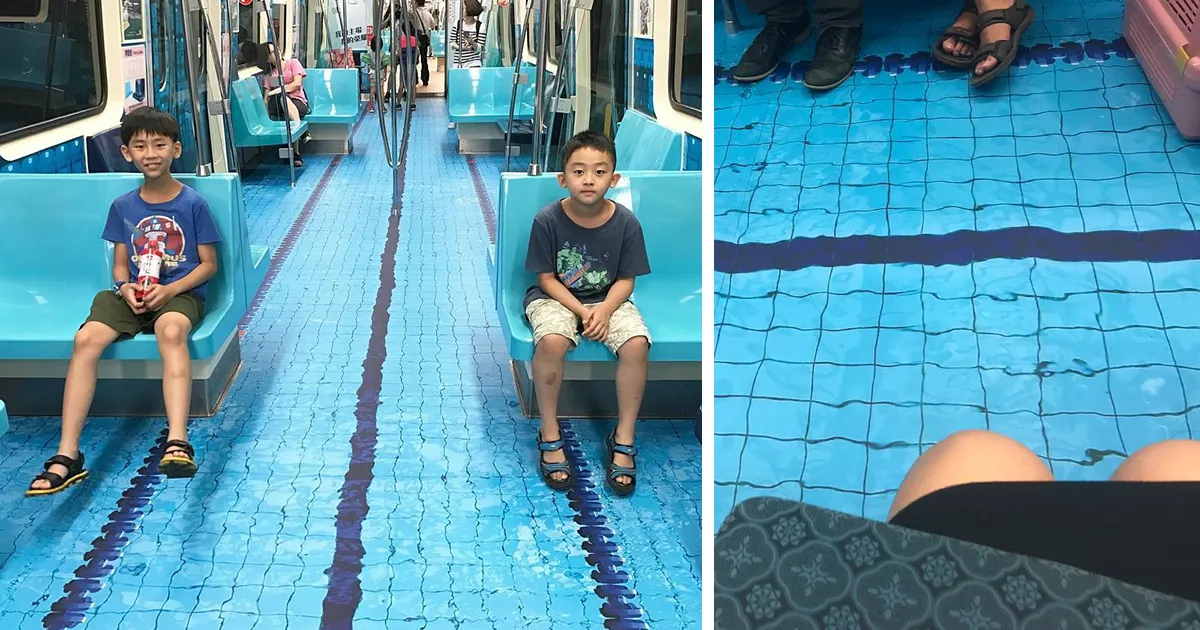 Taiwán sorprende a los pasajeros del metro transformando los vagones en distintos espacios deportivos para la próxima Universiada
