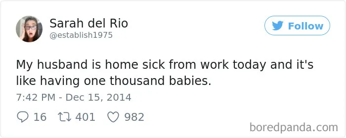 45 Hilarious Posts About Husbands Who Catch A Cold And Think They're Dying