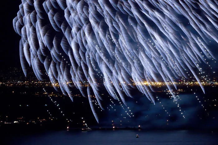 Long Exposure Photo Of Fireworks