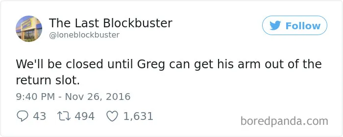 The Last Blockbuster Is Alive, And Here's 189 Of Their Funniest Tweets