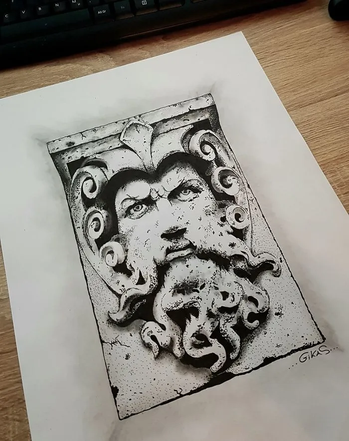 Random Statue In Ink That I Found In Internet