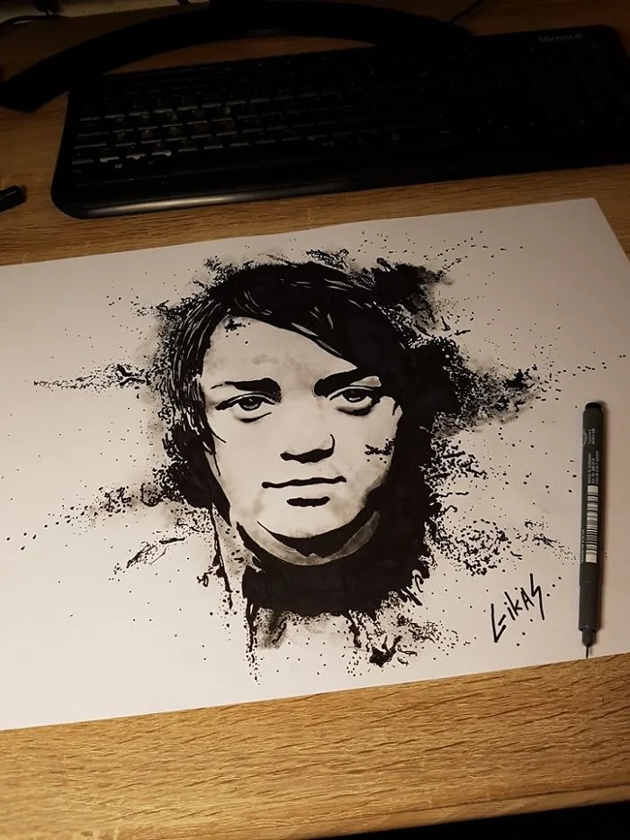 Arya Stark Ink Sketch