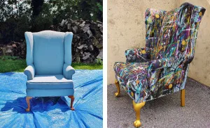 I Threw Buckets Of Paint On An Old Chair. Here's What Happened