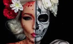 Half Beauty, Half Beast! Half Skull Makeup Looks That Tell A Story