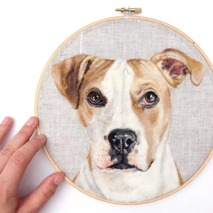 Artist Uses Needle And Wool To "Paint" Realistic Portraits Of Animals