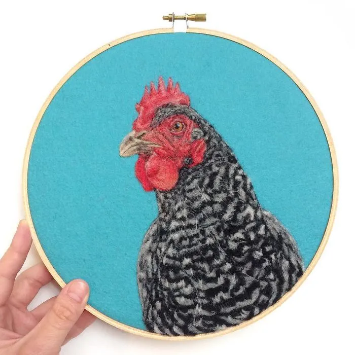 Artist Uses Needle And Wool To "Paint" Realistic Portraits Of Animals