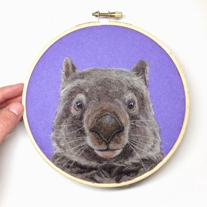 Artist Uses Needle And Wool To "Paint" Realistic Portraits Of Animals