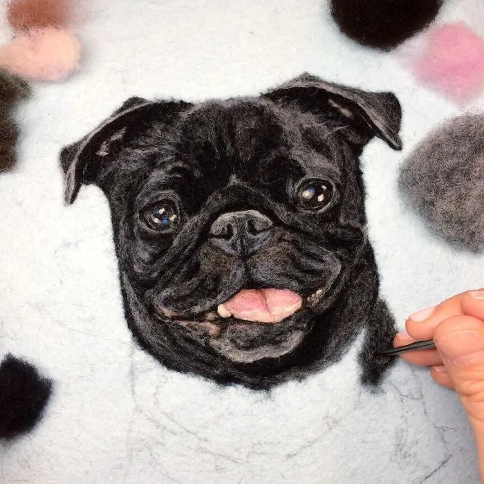 Artist Uses Needle And Wool To "Paint" Realistic Portraits Of Animals