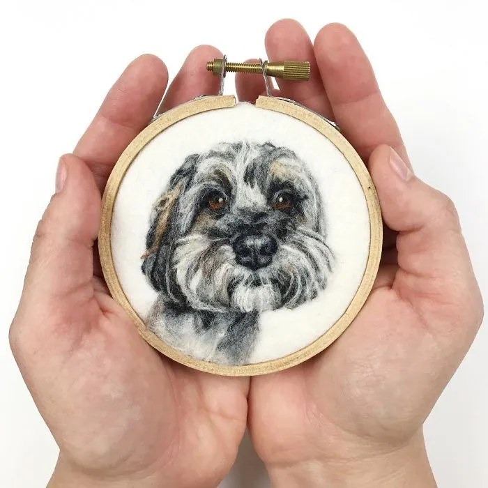 Artist Uses Needle And Wool To "Paint" Realistic Portraits Of Animals