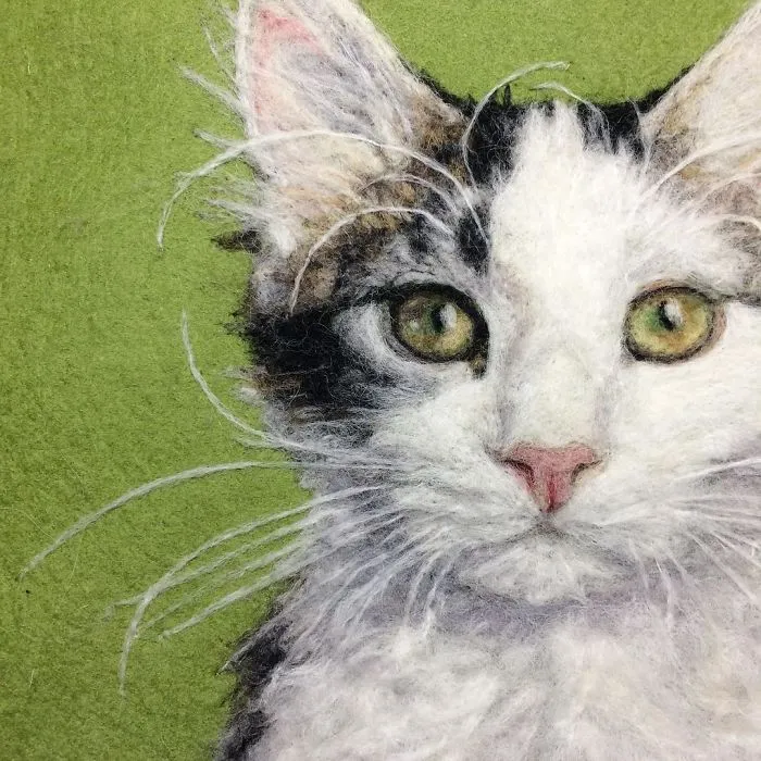 Artist Uses Needle And Wool To "Paint" Realistic Portraits Of Animals