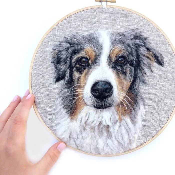 Artist Uses Needle And Wool To "Paint" Realistic Portraits Of Animals