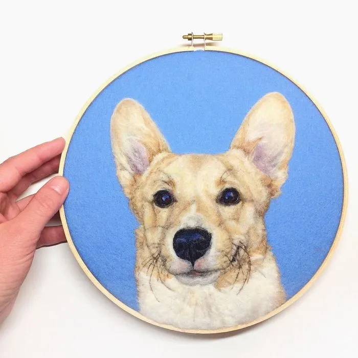 Artist Uses Needle And Wool To "Paint" Realistic Portraits Of Animals
