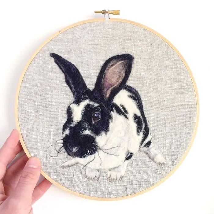Artist Uses Needle And Wool To "Paint" Realistic Portraits Of Animals